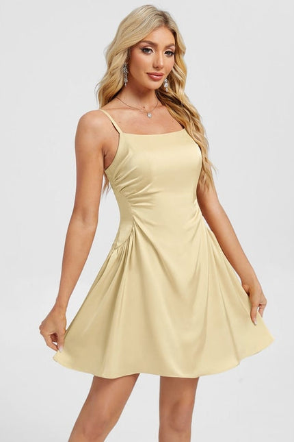 Robe Cocktail Satin Champagne - gallery 4