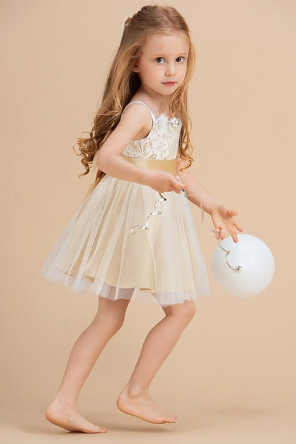 Robe De Cérémonie Enfant Champagne Doré - gallery 7