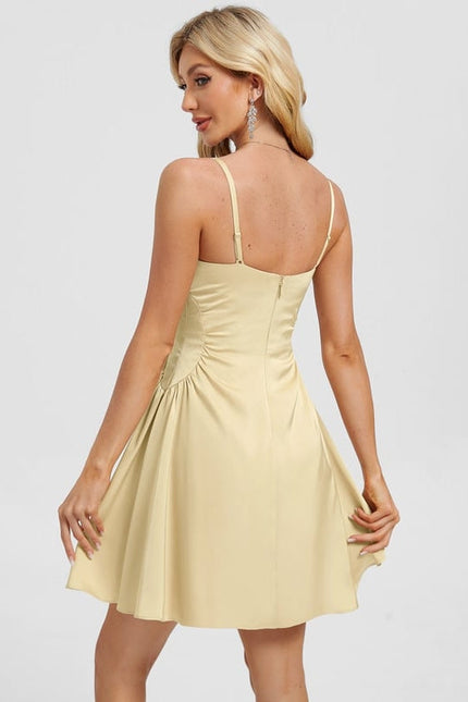 Robe Cocktail Satin Champagne - gallery 1