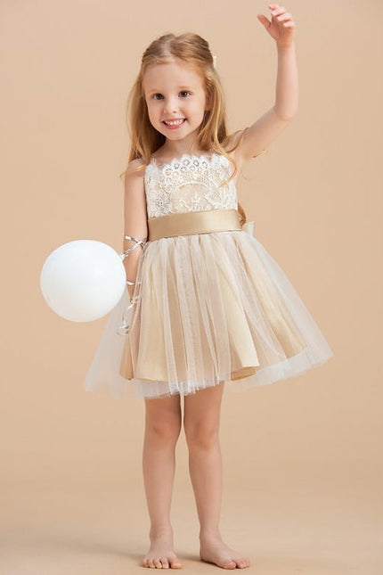 Robe De Cérémonie Enfant Champagne Doré - gallery 2
