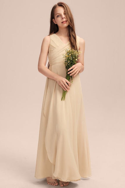 Robe Demoiselle D'Honneur Courte Champagne - gallery 1
