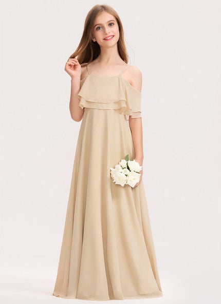 Robe Demoiselle D'Honneur Satin Champagne