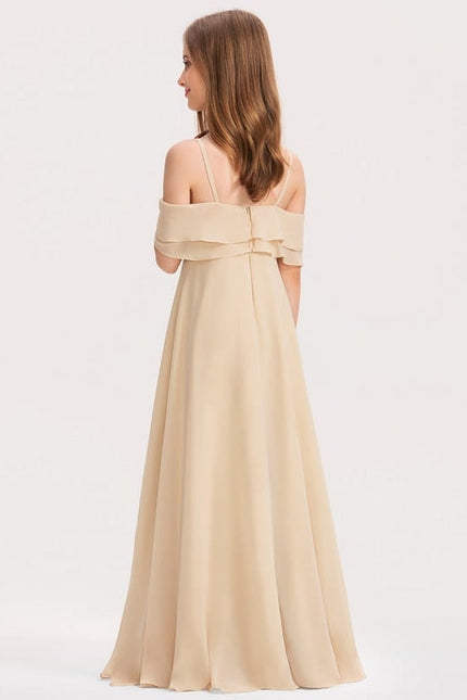 Robe Demoiselle D'Honneur Satin Champagne - gallery 4