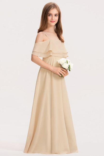 Robe Demoiselle D'Honneur Satin Champagne - gallery 3