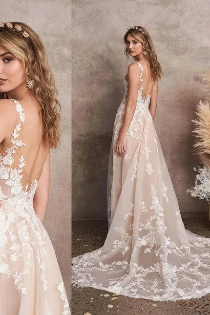 Robe De Mariée Champagne Brodée - gallery 2
