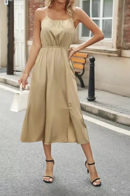 Robe Satinée Beige