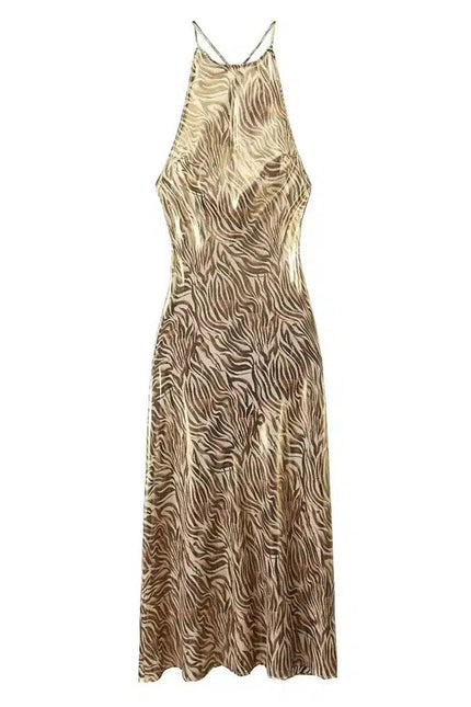 Robe Éclat Léopard Doré